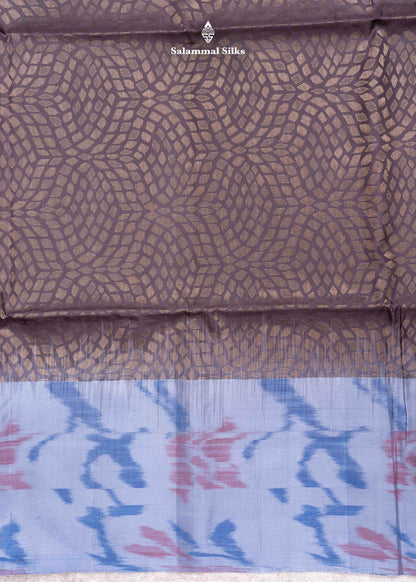 Kanjivaram Light Brown Pure Soft Silk Saree With PochamPally Border