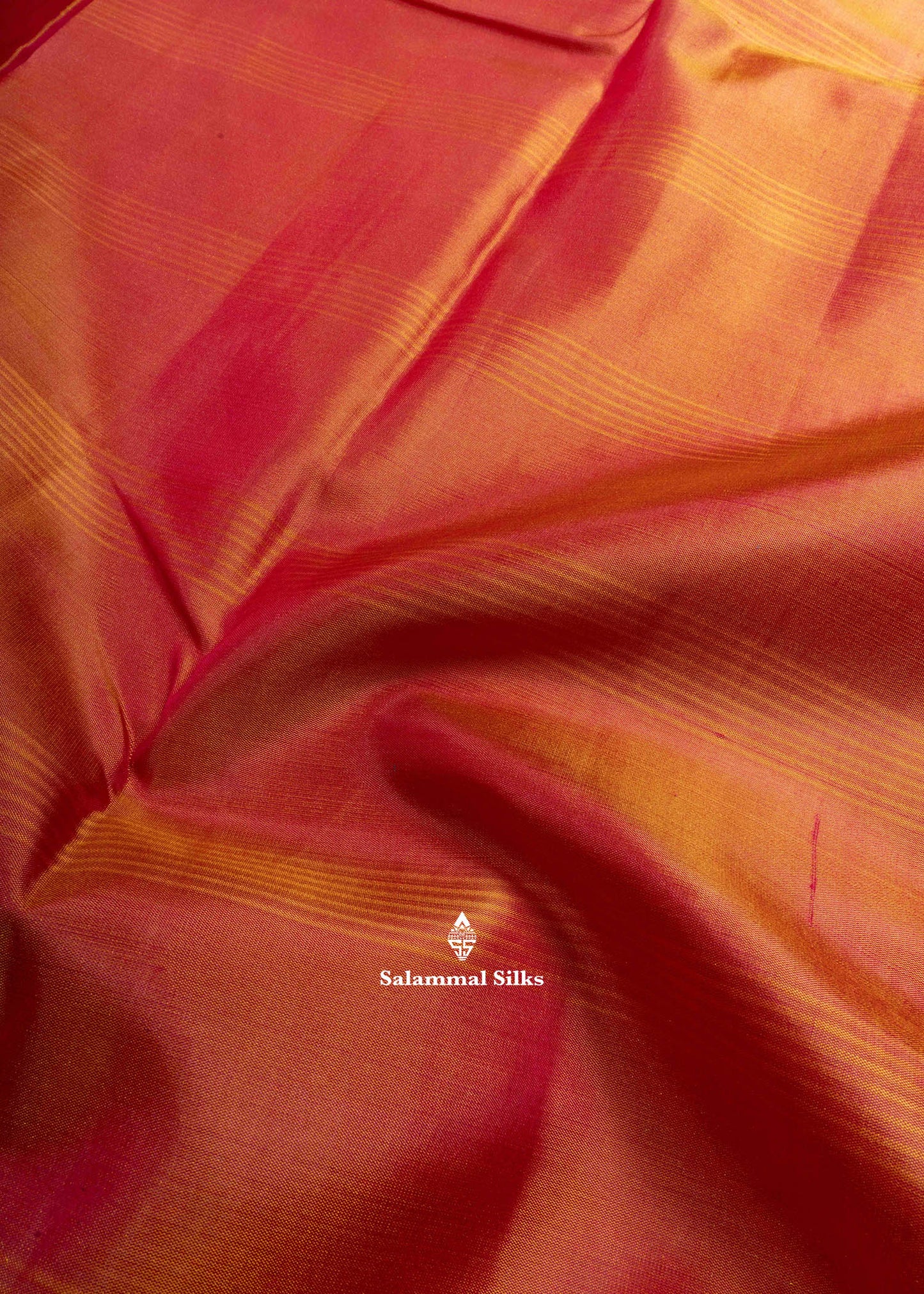 Kanjivaram Pure Silk Saree Peach Orange With Pink Blouse