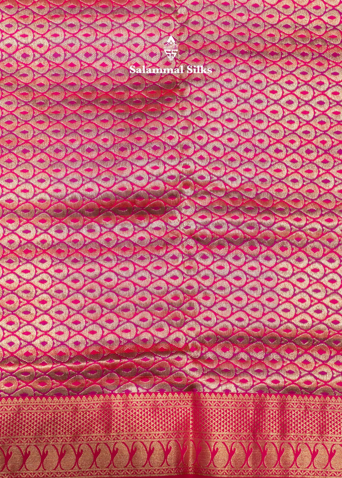 9 Yards Semi Silk Saree Maroon & Brown Colour with Green Border