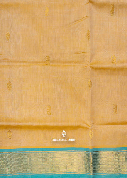 Sandal Pure Silk Cotton Saree With Neon Green Blouse