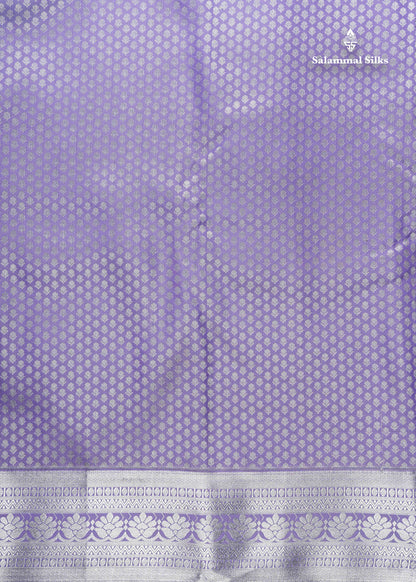 Lavender Colour Bridal Semi Silk Saree With Blouse