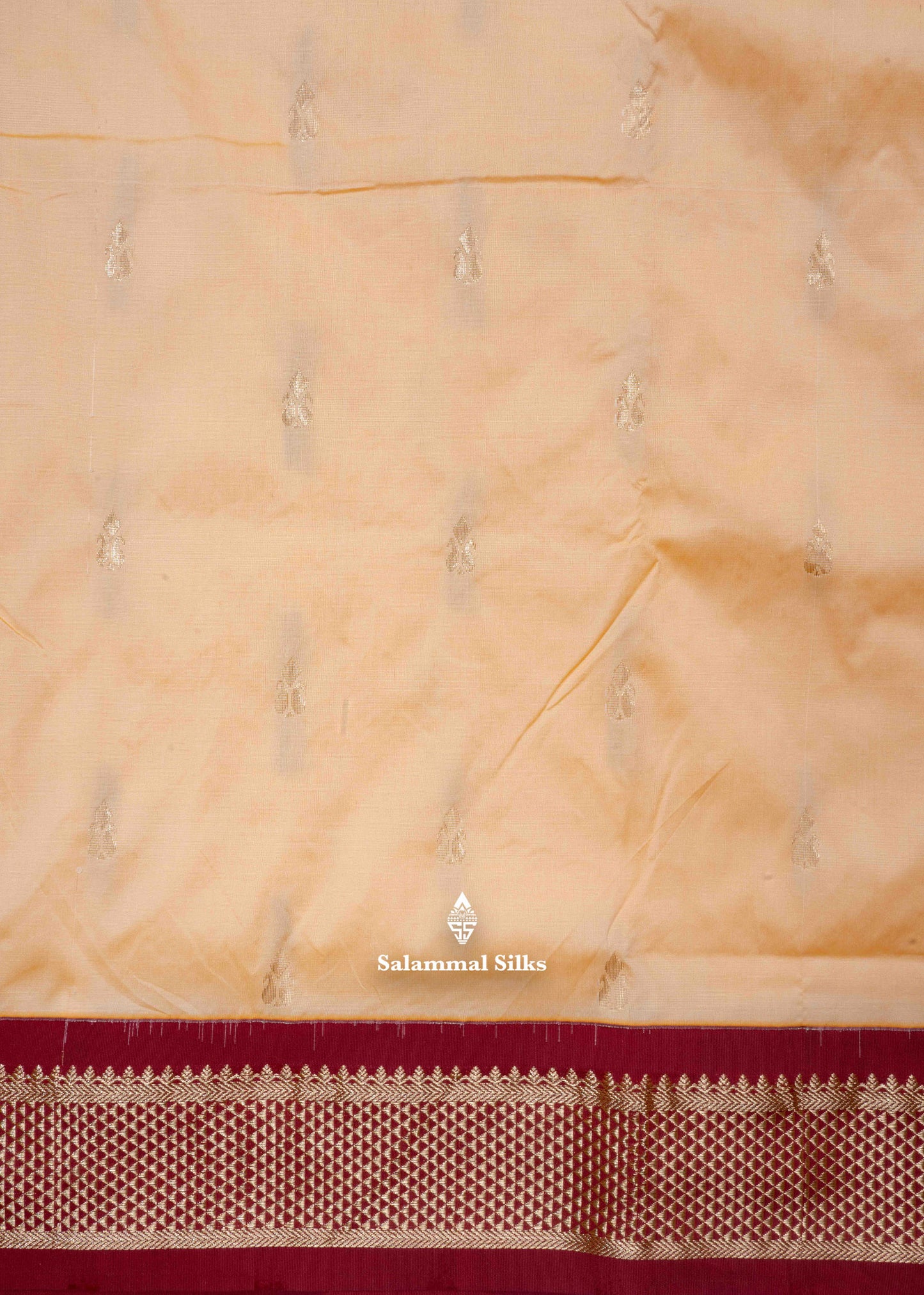 9 Yards Semi Silk Saree Pink Colour with Royal Blue Border