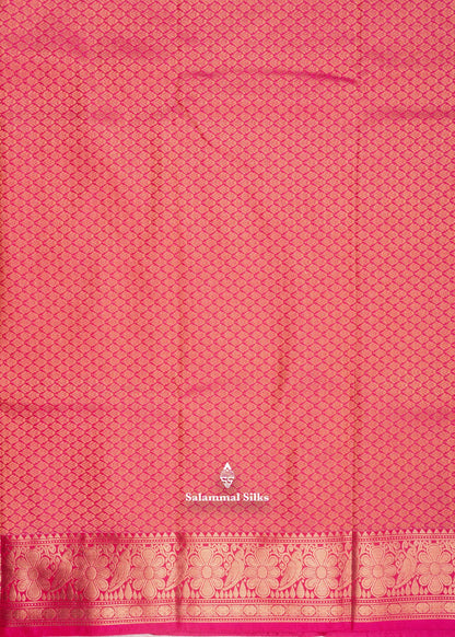 Bottle Green Semi Silk Saree With Copper Zari Border