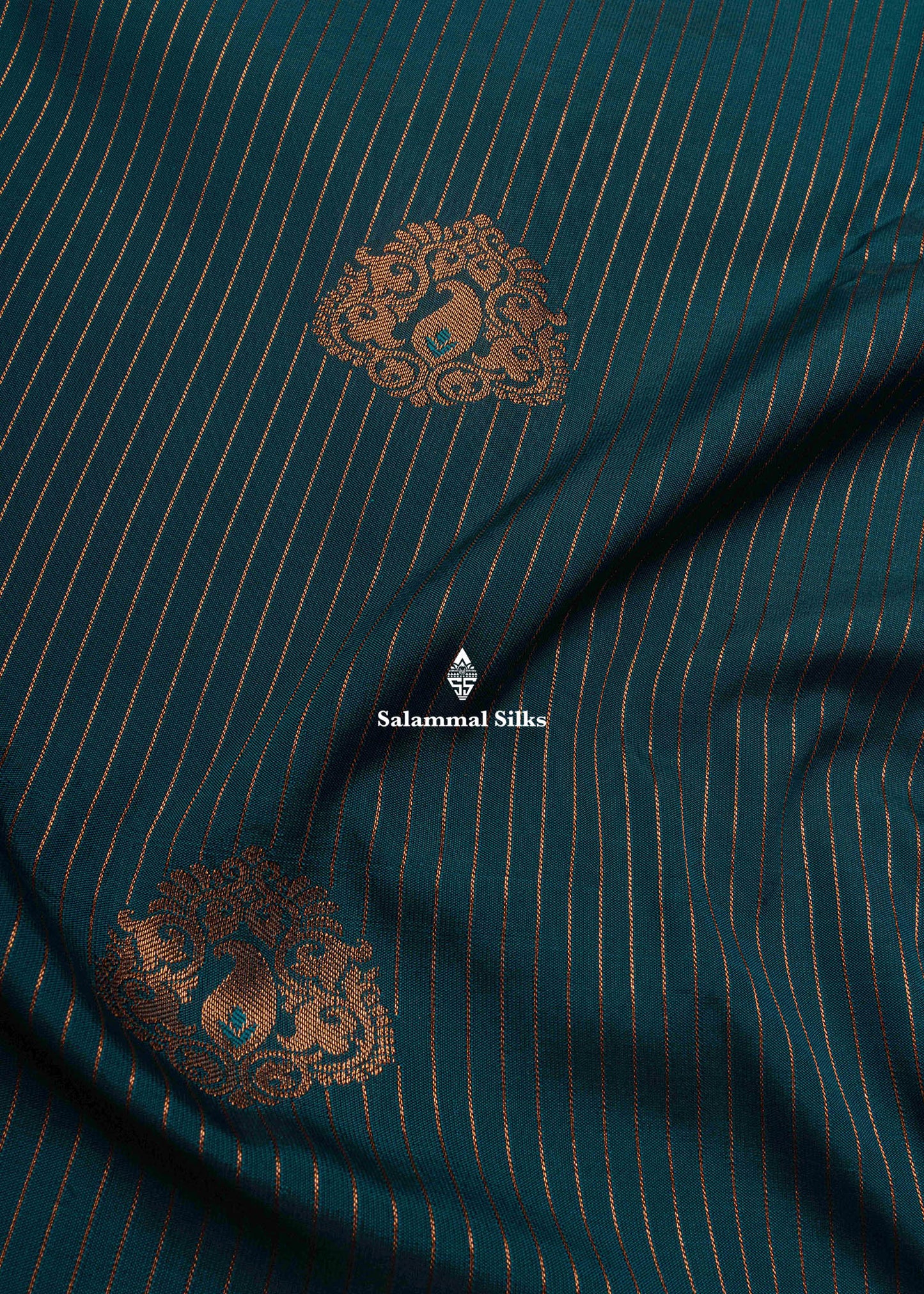 Peacock Green Semi Silk Saree With Pink Blouse