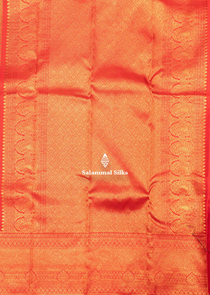 Rexona Green Colour Kanjivaram Pure Silk Saree with Red Long Border