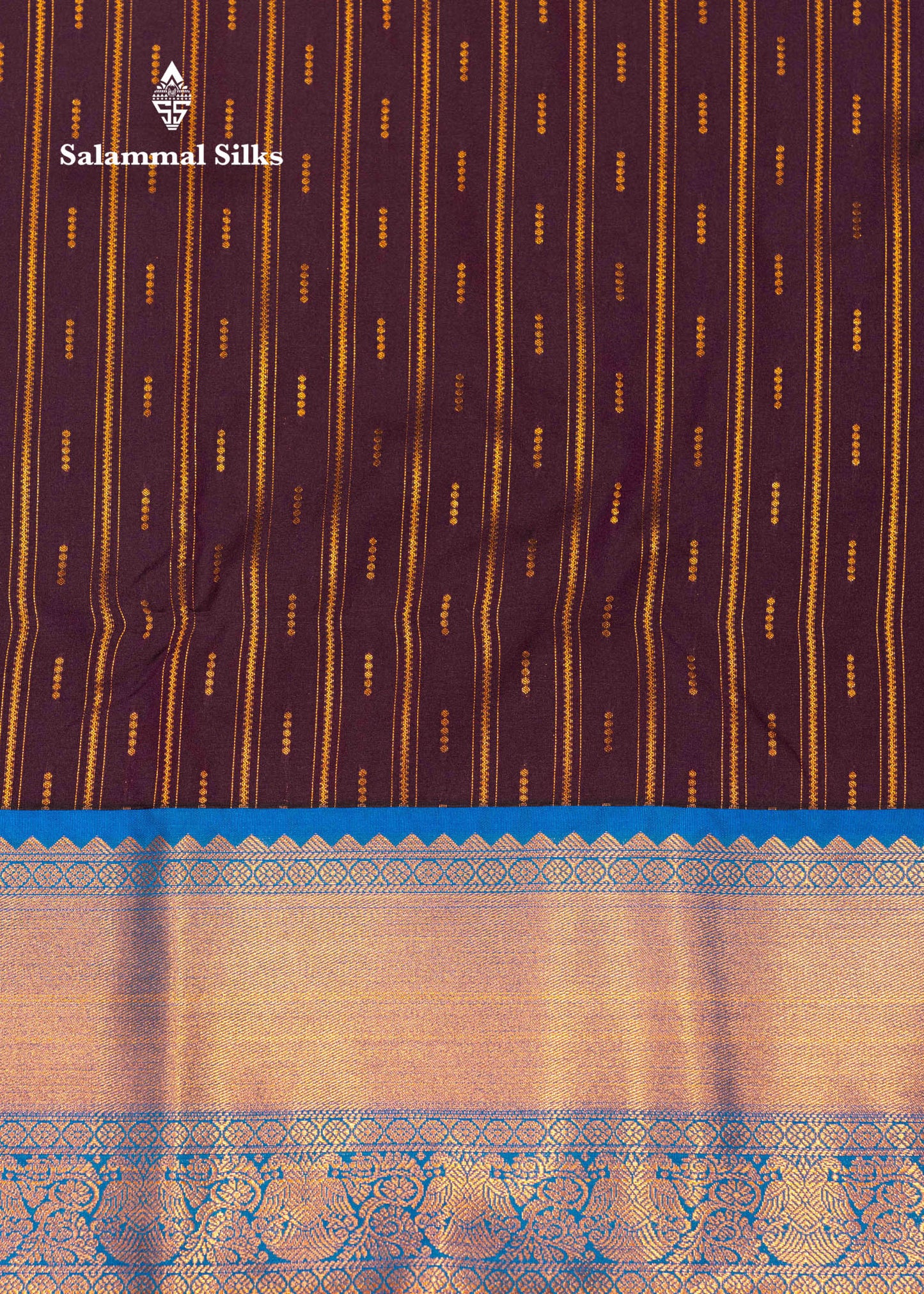 Sandal Colour Semi Silk Saree With Peacock Blue Copper Zari Border