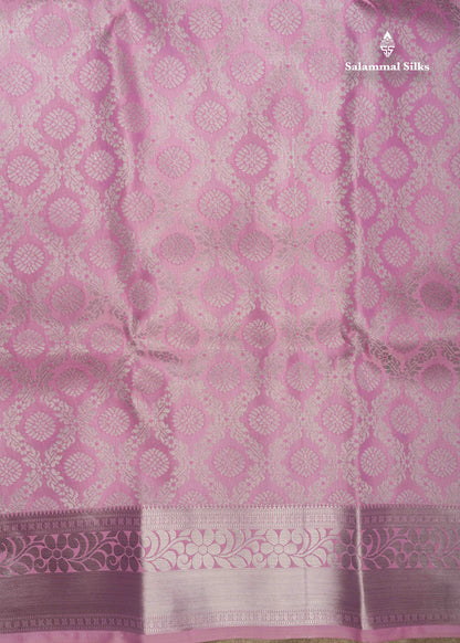 Light Pink Bridal Semi Silk Saree With Blouse