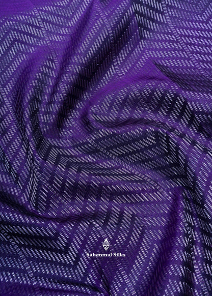 Kanjivaram Violet Pure Silk Saree With Saffire Green Blouse