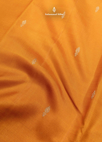 Kanjivaram Mustard Yellow Pure Silk Saree With Maroon Shade Blouse