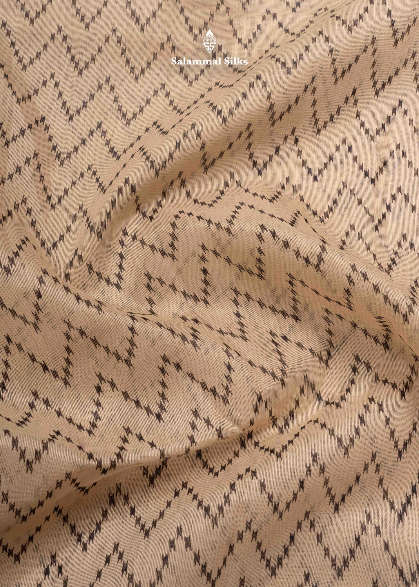 Beige Colour Fancy Cotton Mix Saree With Navy Blue Blouse
