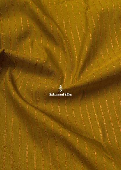 Olive Mustard Yellow Semi Silk Saree With Navy Blue Blouse