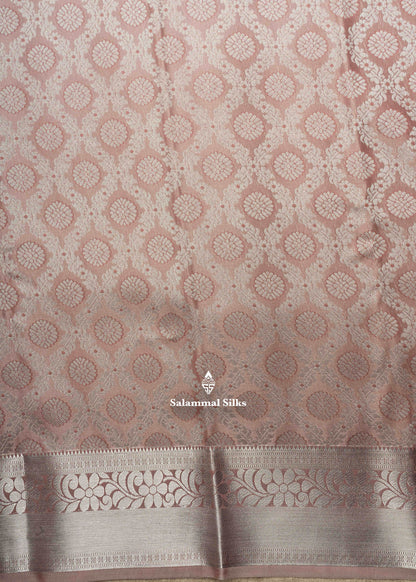 Light Pink Bridal Semi Silk Saree With Blouse