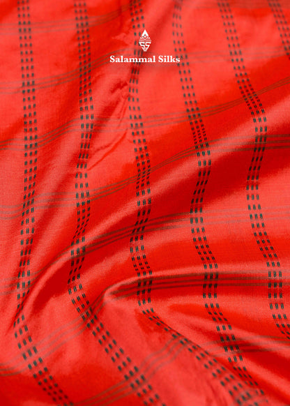 9 Yards Semi Silk Saree Peach Colour with Bottle Green Border