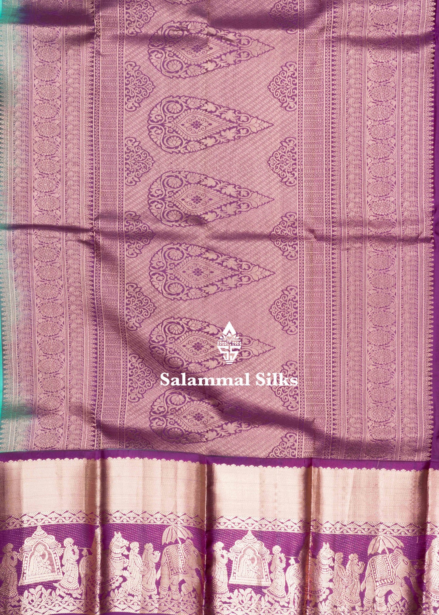 Rexona Green Color Kanjivaram Pure Silk Saree with Pallakku Fancy Border and Magenta Blouse