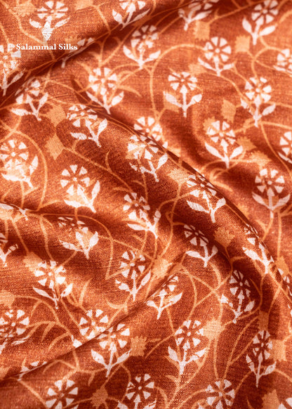 Brown Colour Fancy Semi Tussar Saree With Blouse