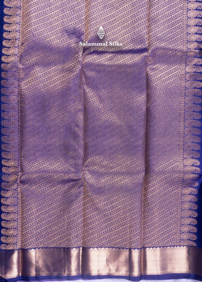 Kanjivaram Light Pink Pure Silk Saree With Nany Blue Blouse