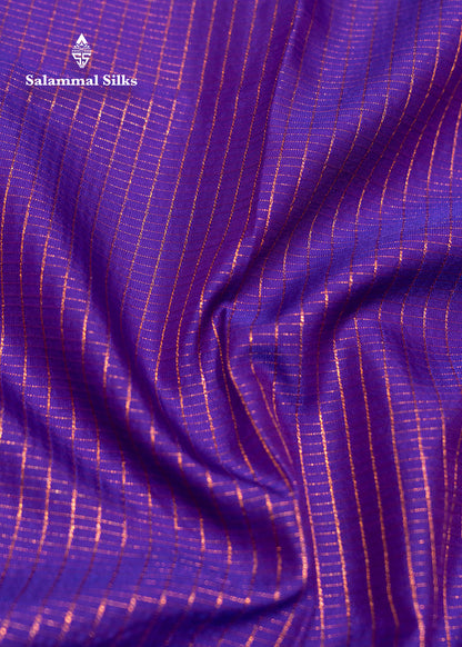 Violet Colour Small Checks Semi Silk Saree With Blue Border