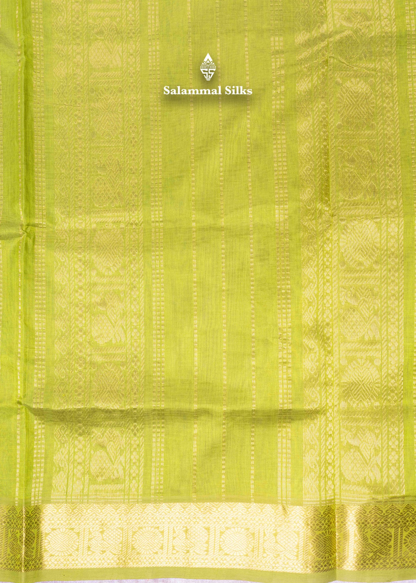 Navy Blue Pure Silk Cotton Saree With Green Blouse