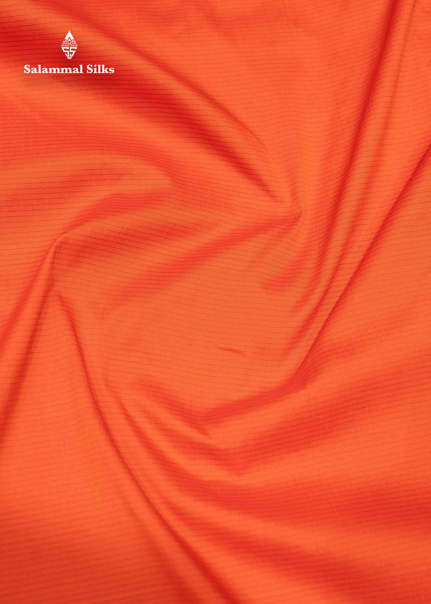 9 Yards Semi Silk Saree Orange Colour with Red Border