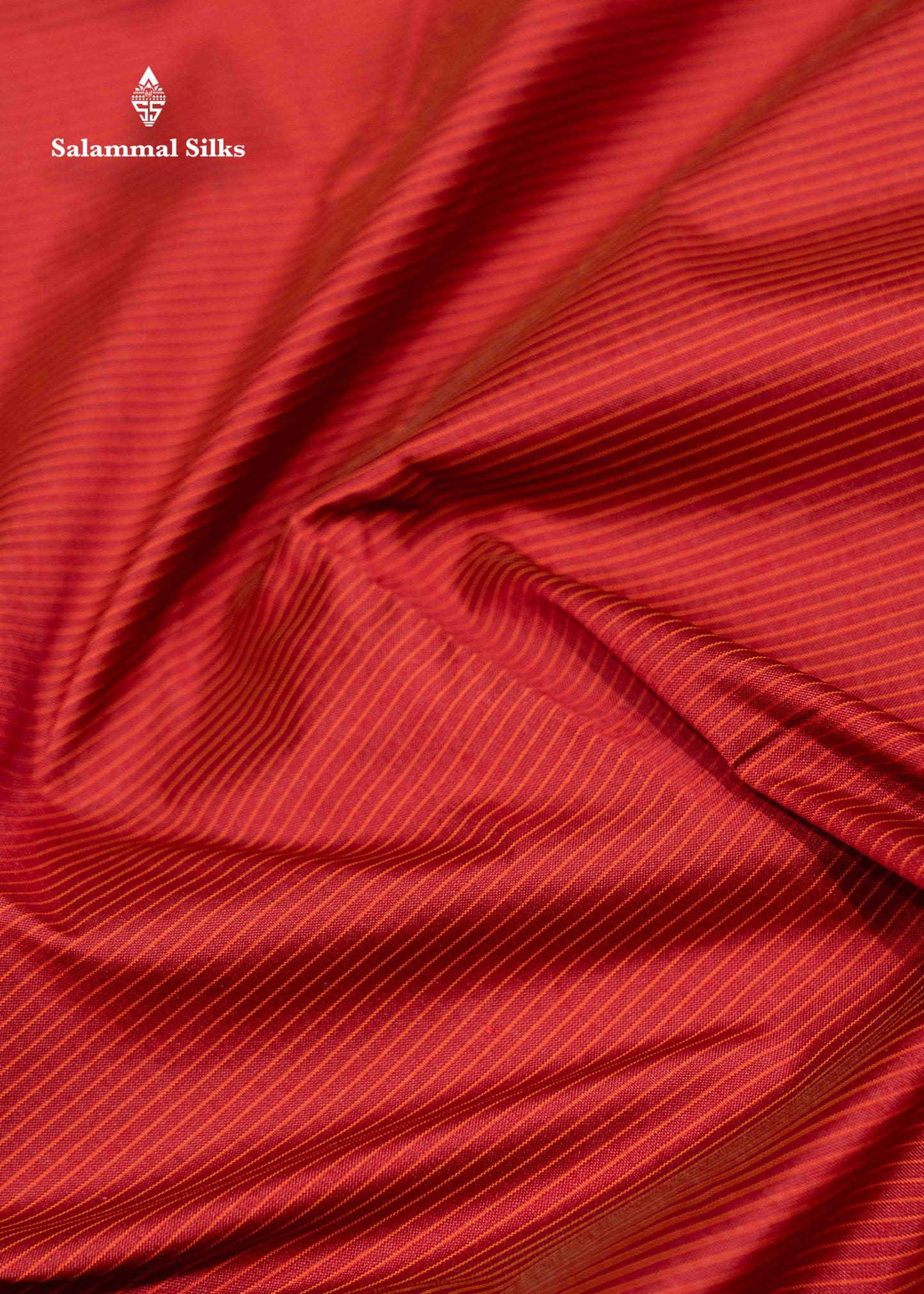 9 Yards Semi Silk Saree Orange Colour with Red Border