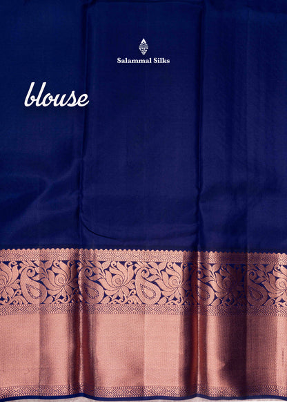 Kanjivaram Pink Colour Pure Silk Saree With Copper Zari Long Size Border