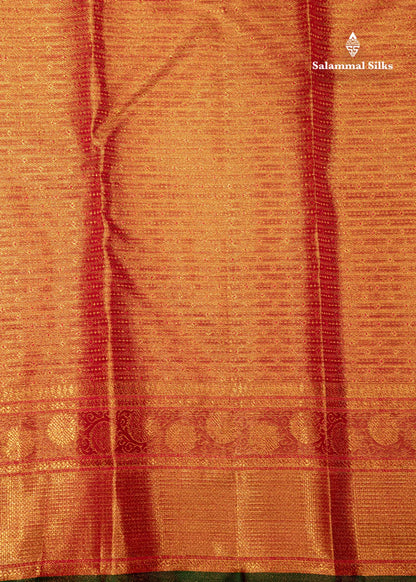 Kanjivaram Tomato Red Colour 2G Zari Pure Silk Saree With Gold Zari Border