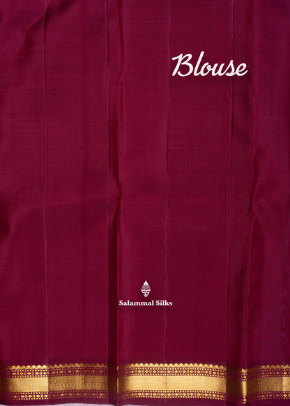 Kanjivaram Light Maroon Pure Silk Saree With Gold Zari Small Border