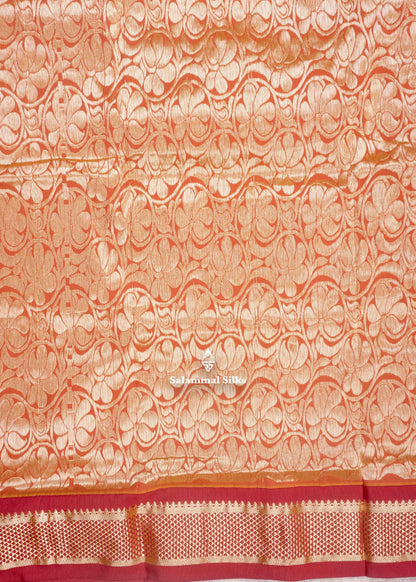 9 Yards Semi Silk Saree Pink Colour with Royal Blue Border
