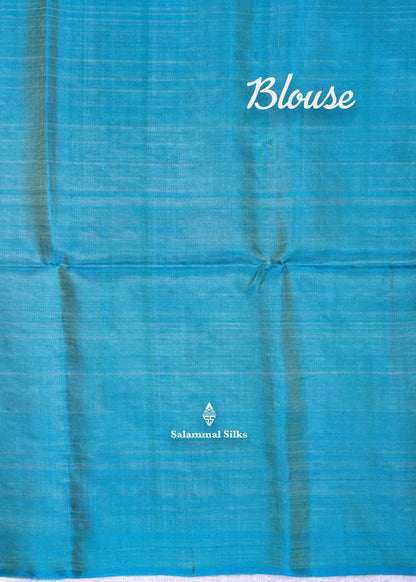 Kanjivaram Green Pure Soft Silk Saree With Peacock Green Blouse