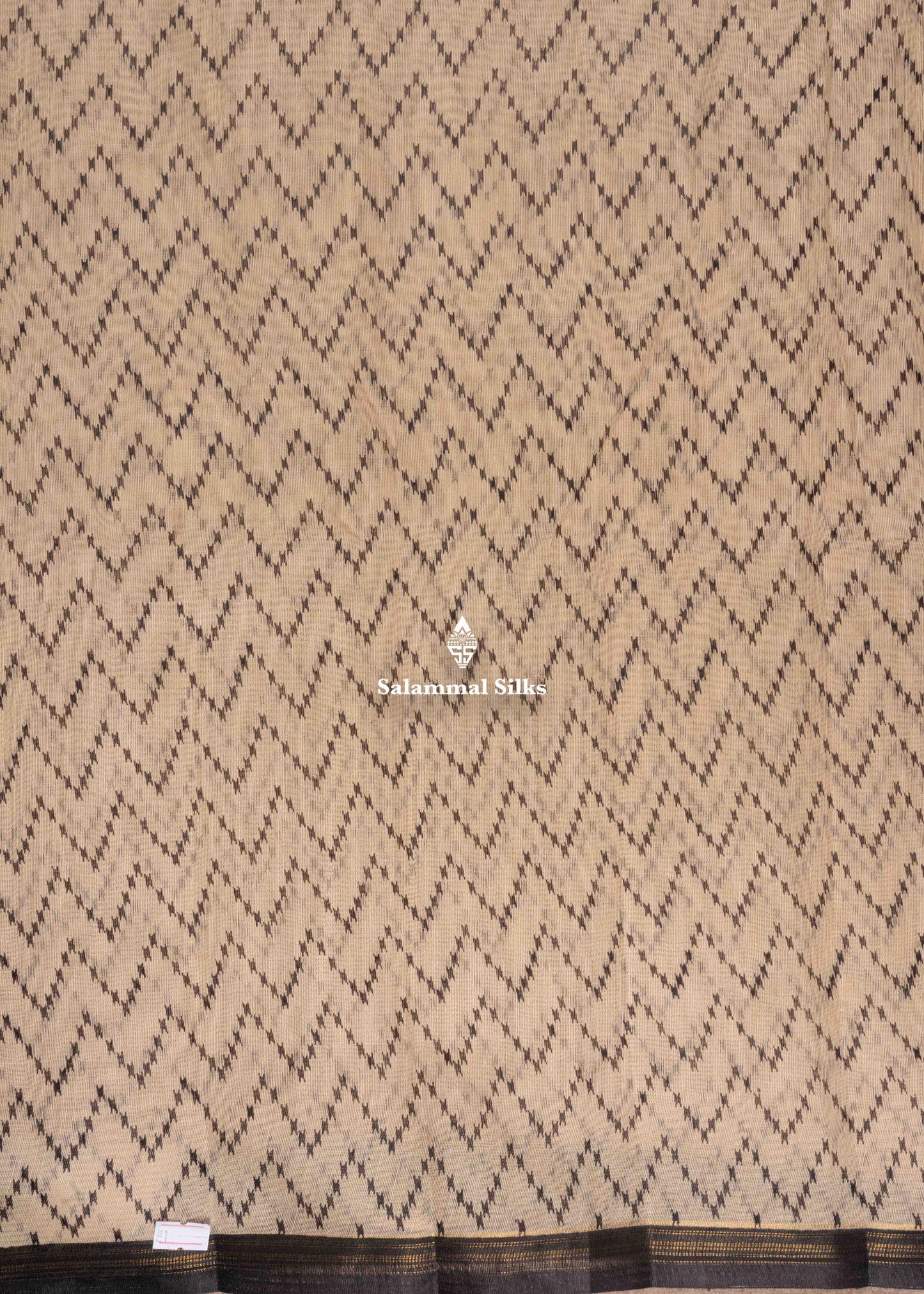 Beige Colour Fancy Cotton Mix Saree With Navy Blue Blouse