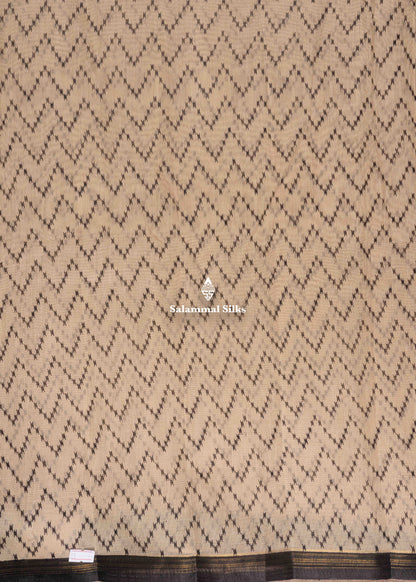 Beige Colour Fancy Cotton Mix Saree With Navy Blue Blouse