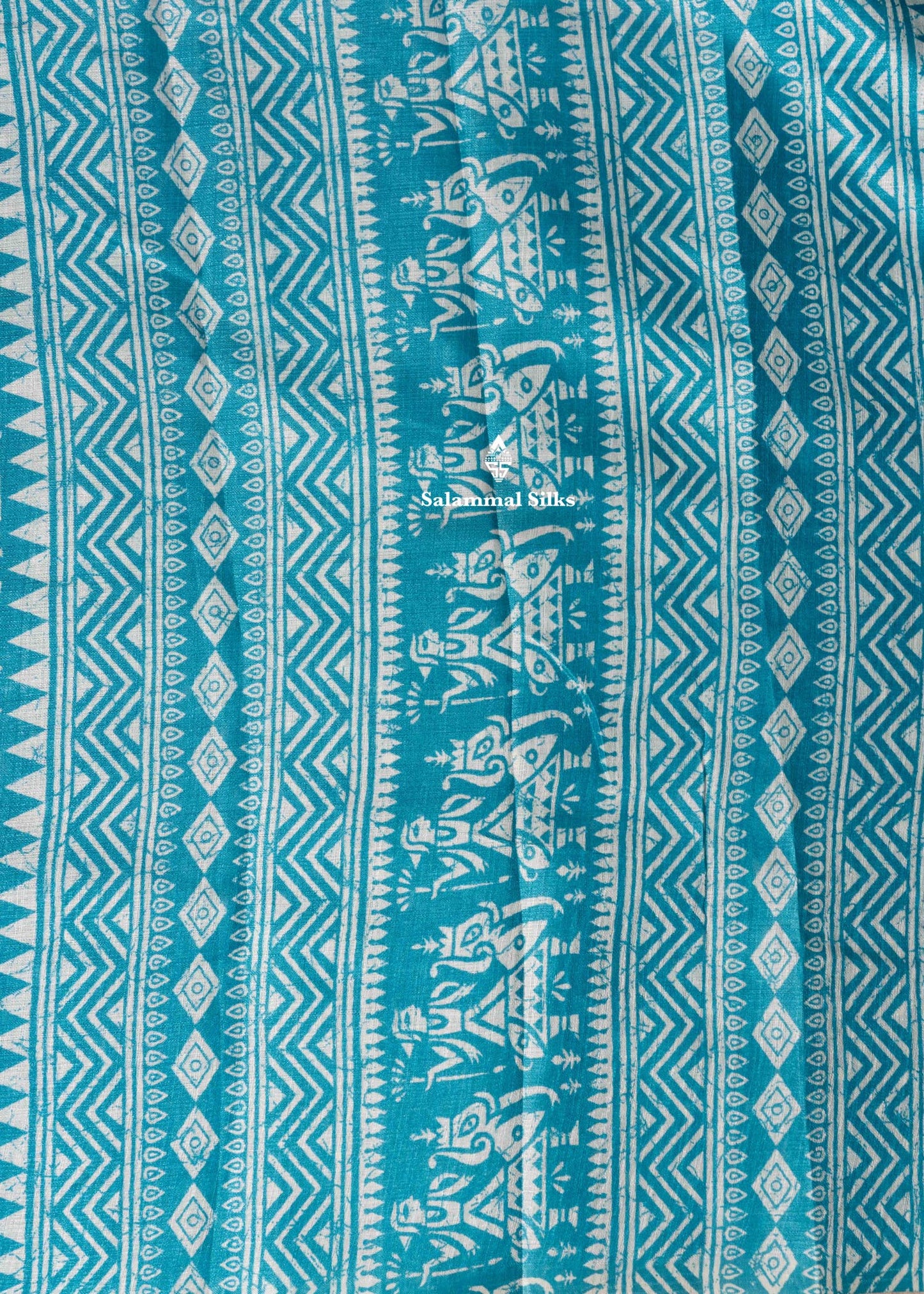 Sky Blue Colour Fancy Semi Tussar Saree With Blouse
