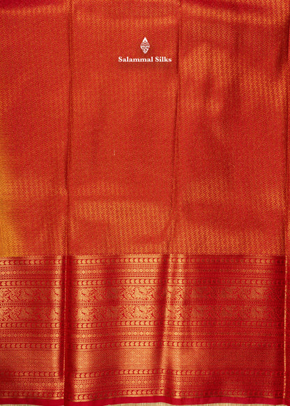 Navy Blue Semi Silk Saree With Copper Zari Traditional Long Size Border