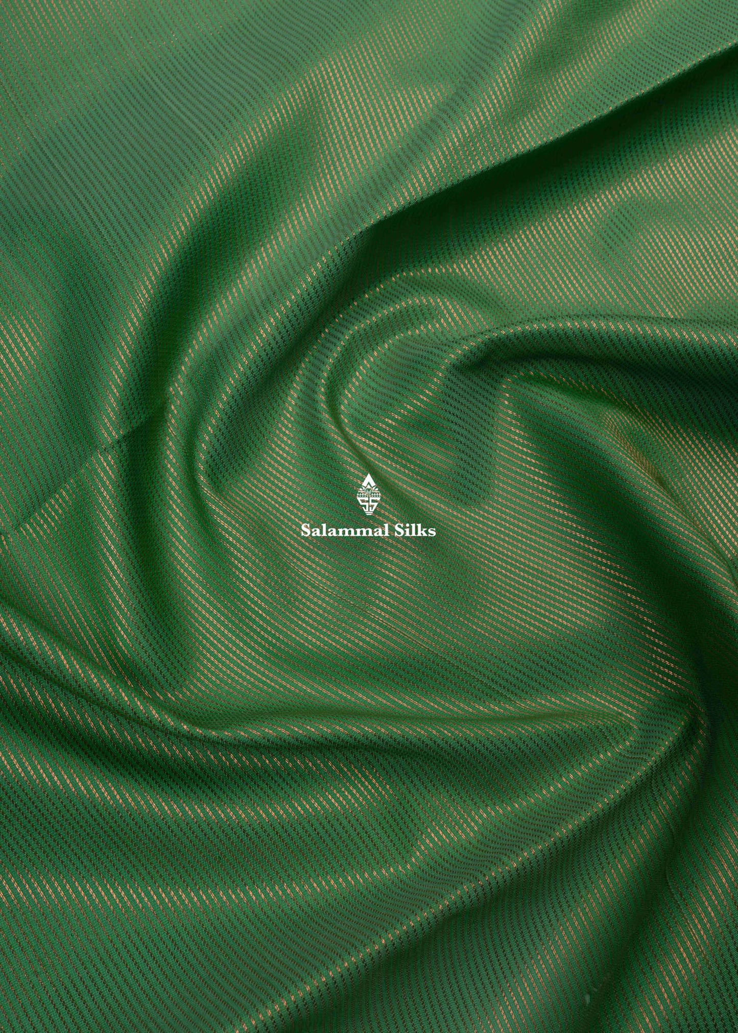 Green Colour Vaira Oosi Semi Silk Saree With Pink Border