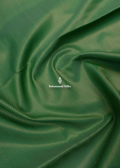 Green Colour Vaira Oosi Semi Silk Saree With Pink Border