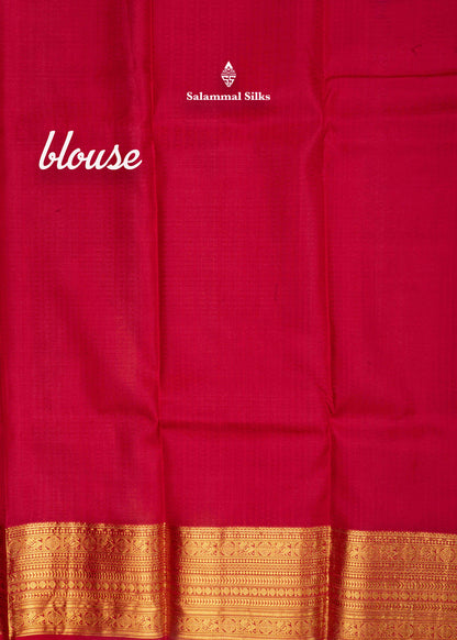 Kanjivaram Peacock Blue Pure Silk Saree With Traditional Gold Zari Border