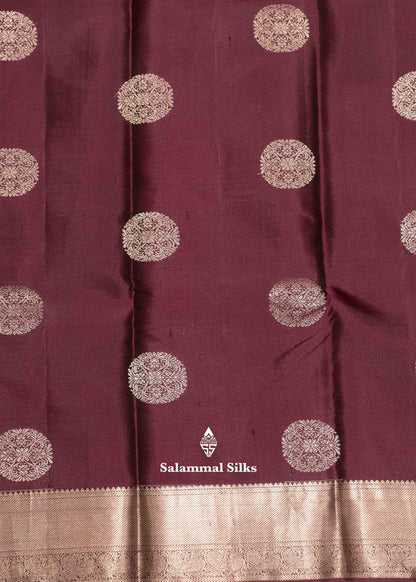 Purple Colour Kanjivaram Pure Silk Saree With Silver Zari Small Traditional Border