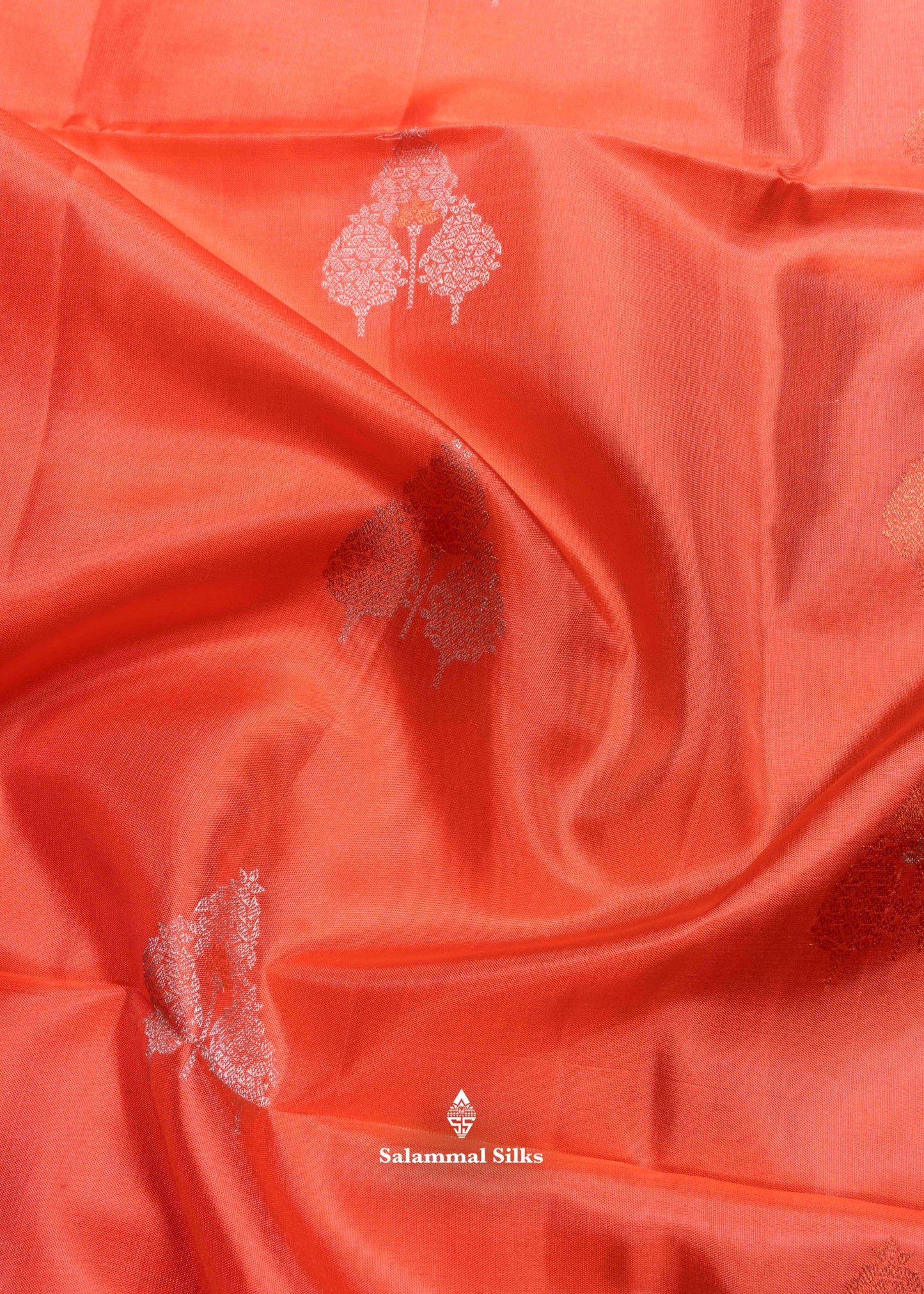 Kanjivaram Peach Colour Pure Soft Silk Saree With Sapphire Blue Blouse