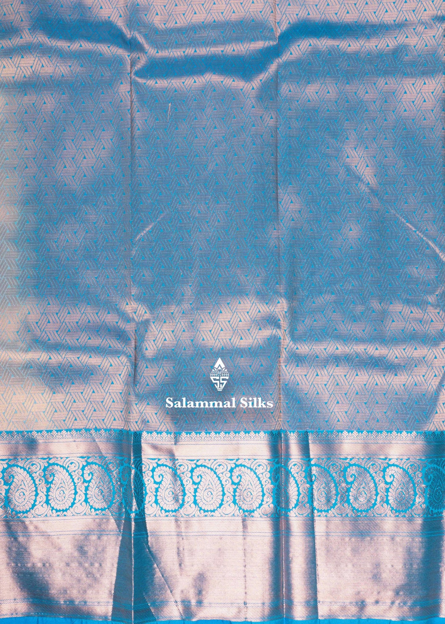 Sandal Colour Semi Silk Saree With Blue Copper Zari Border