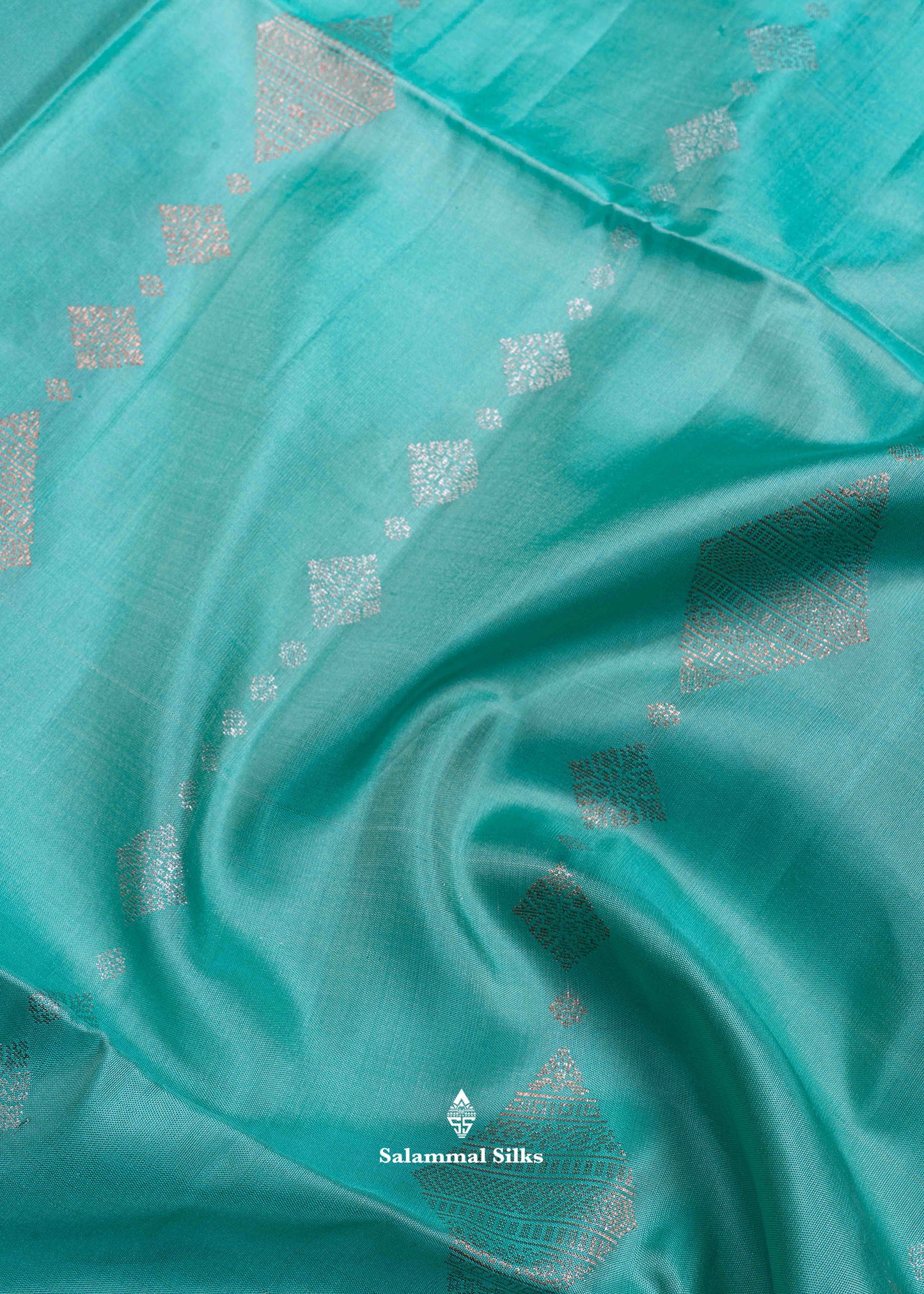 Kanjivaram Sea Green Pure Soft Silk Saree With Cream Green Blouse
