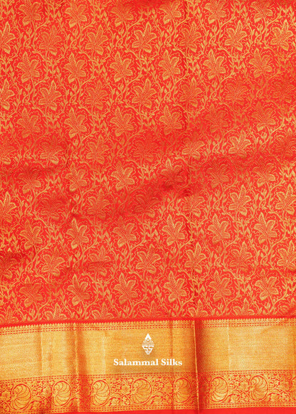 Red Colour Kanjivaram Pure Silk Saree With Self Border