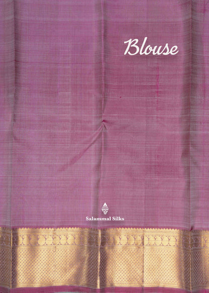 Kanjivaram Elaichi Green Pure Silk Saree With Onion Pink Blouse