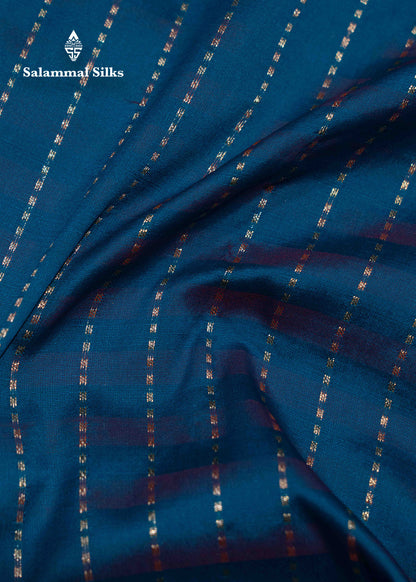 9 Yards Semi Silk Saree Maroon & Brown Colour with Green Border
