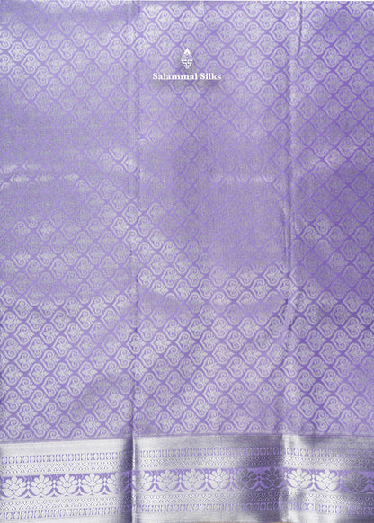Lavender Colour Bridal Semi Silk Saree With Blouse