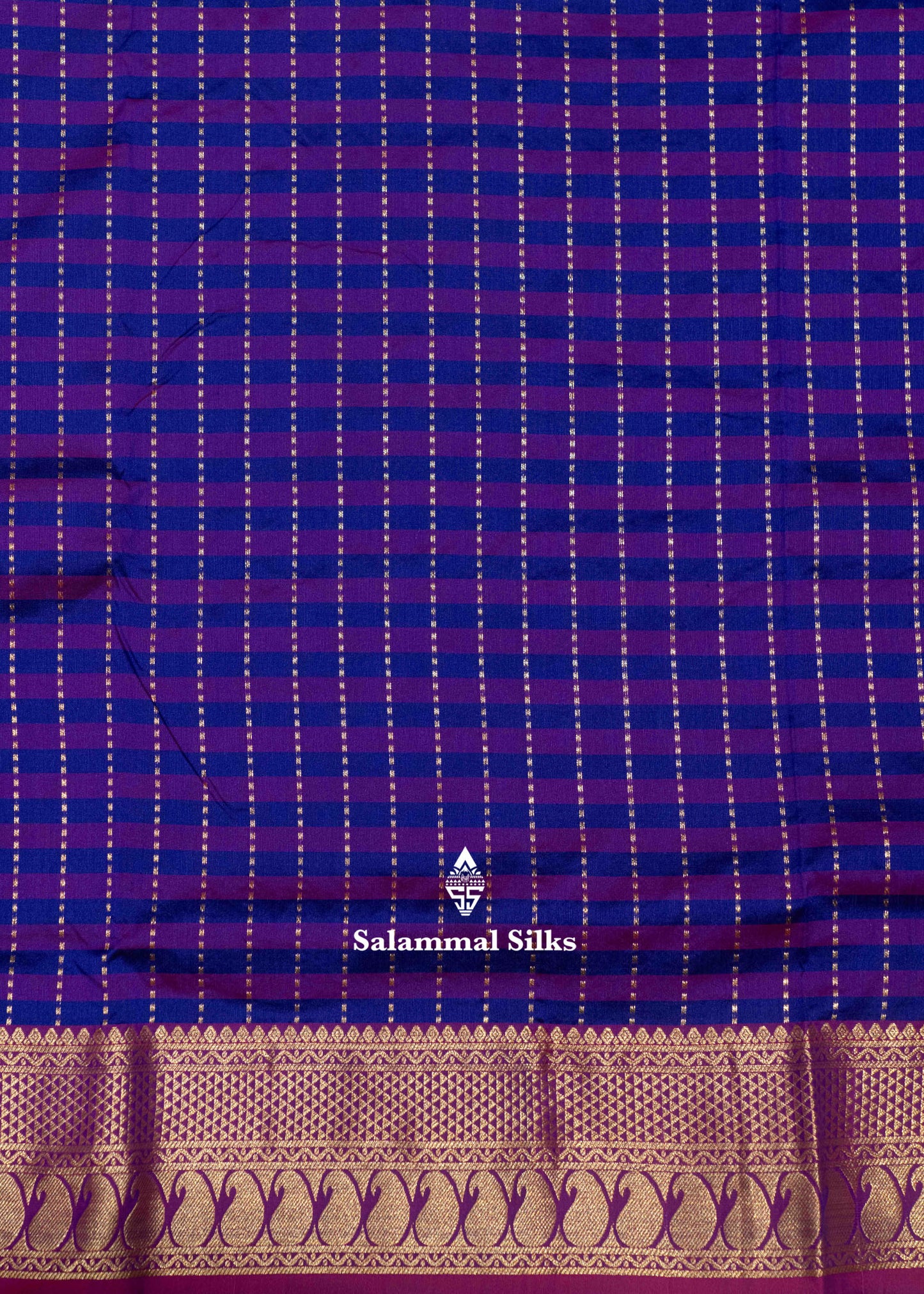 9 Yards Semi Silk Saree Maroon & Brown Colour with Green Border