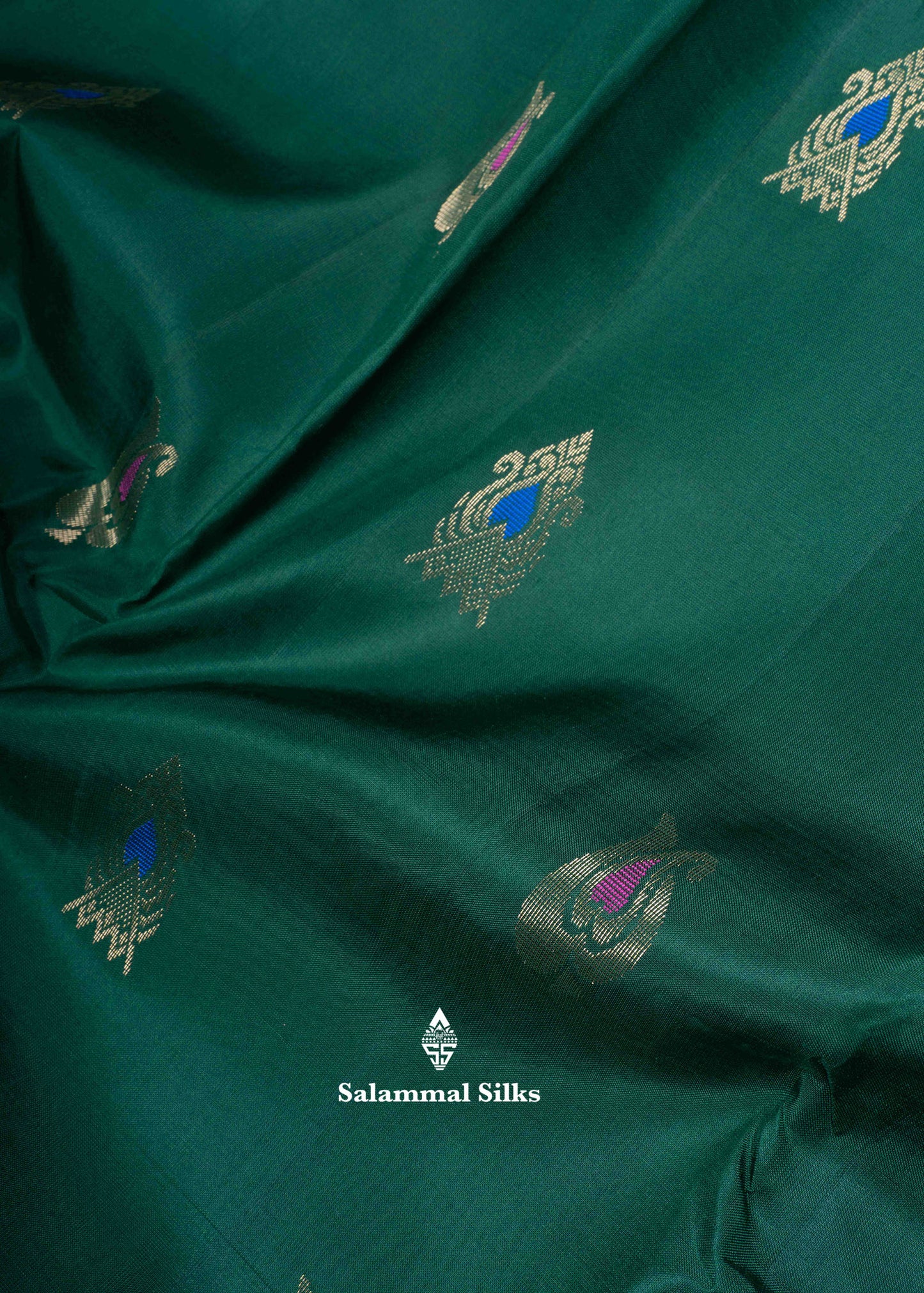 Kanjivaram Bottle Green Pure Silk Saree With Yellow Green Blouse