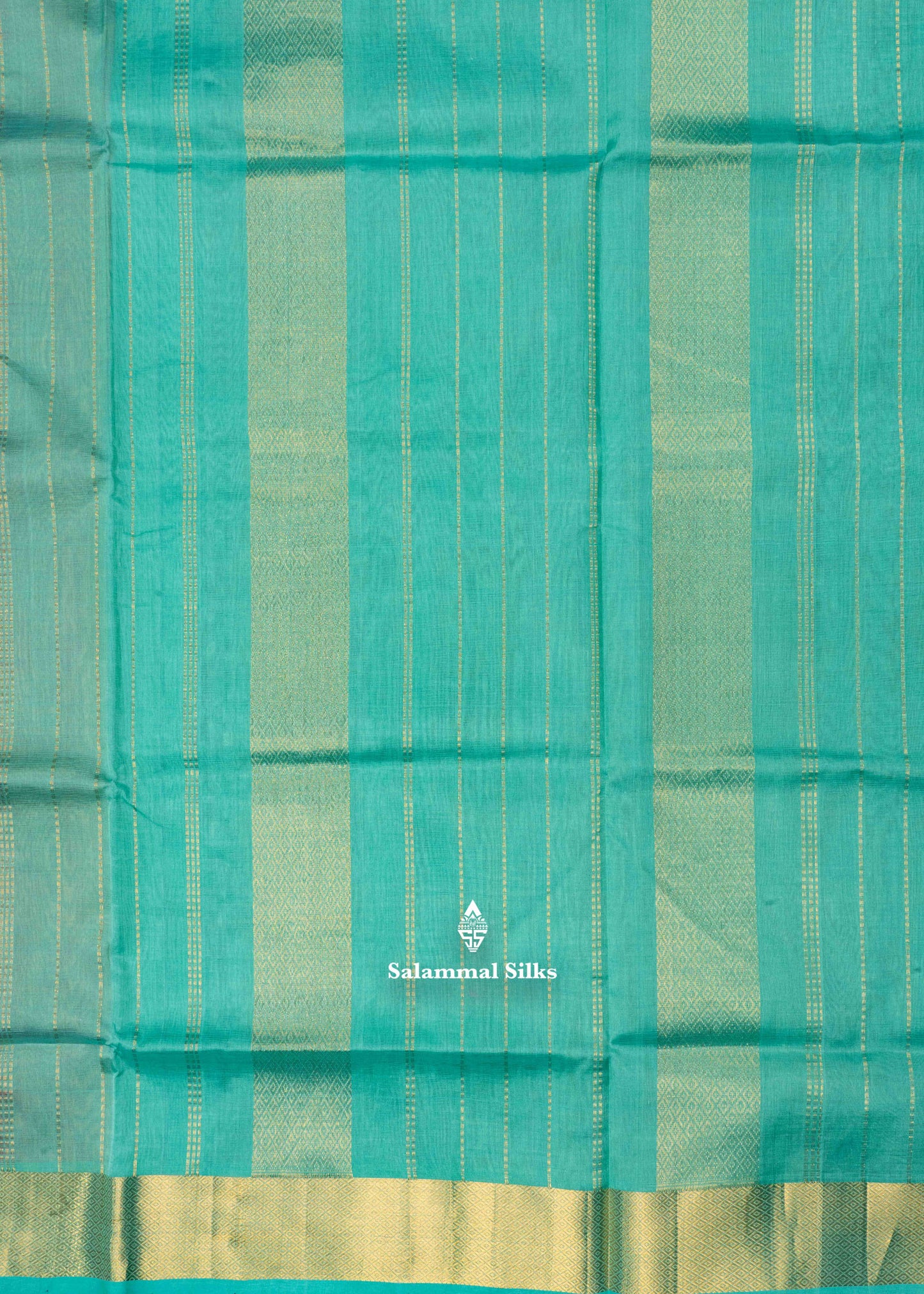 Fanta Orange Pure Silk Cotton Saree With Sapphire Green Blouse