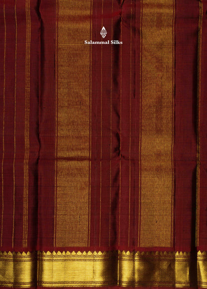 Kanjivaram Black Colour Pure Silk Saree With Traditional Gold Zari Small Border