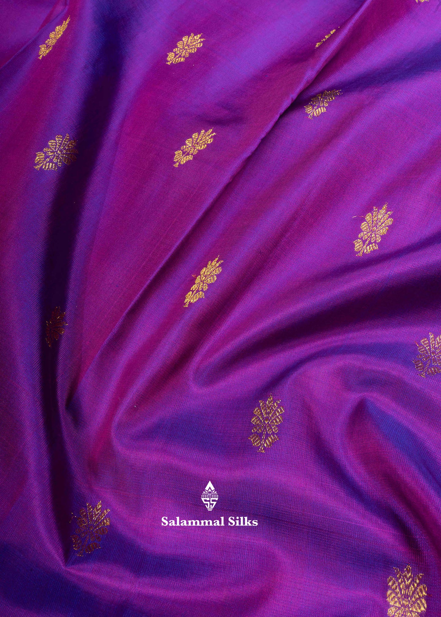Kanjivaram Pure Silk Saree Violet With Pink Blouse
