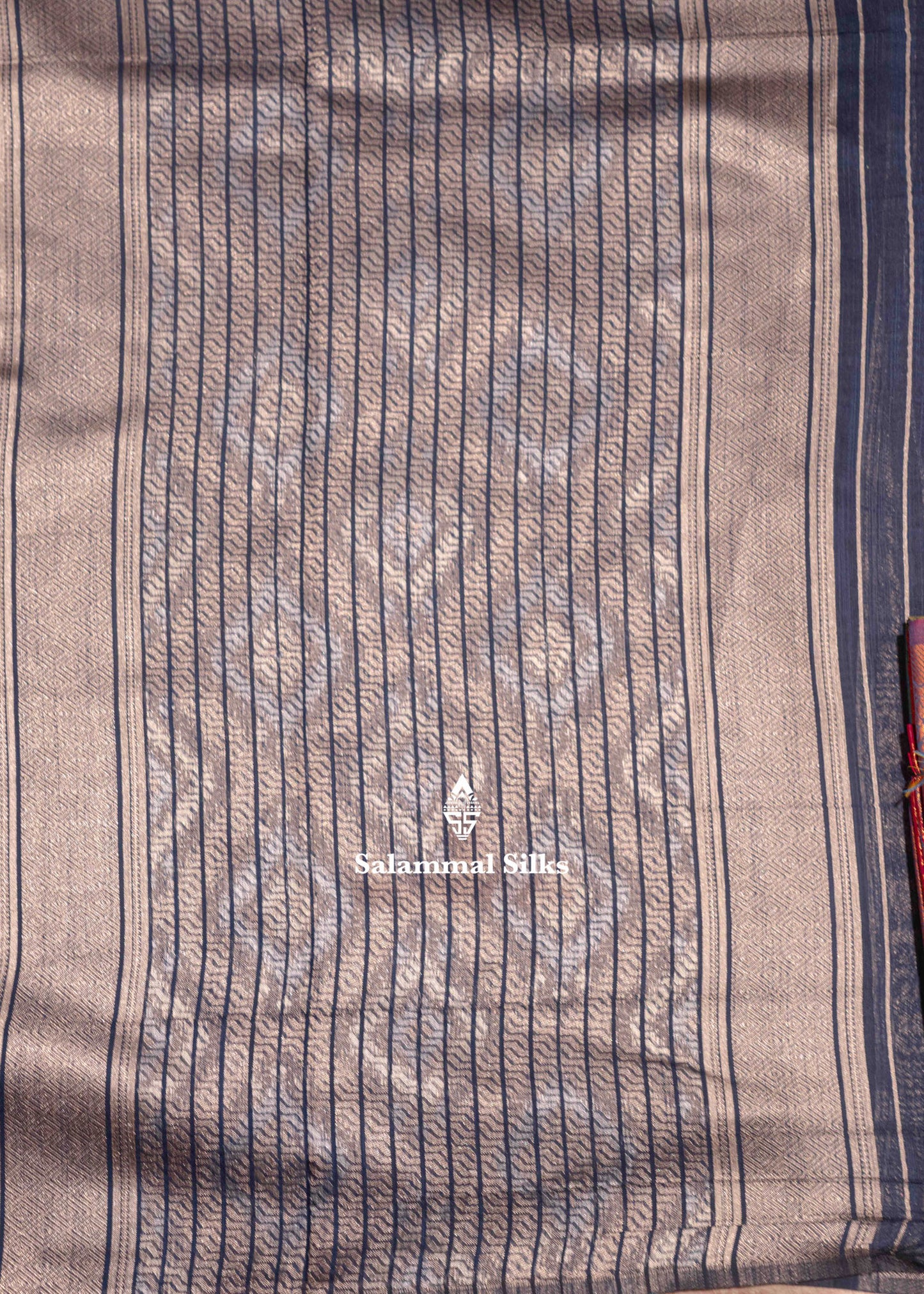 Navy Blue Colour Cotton Mix Saree With Fancy Border